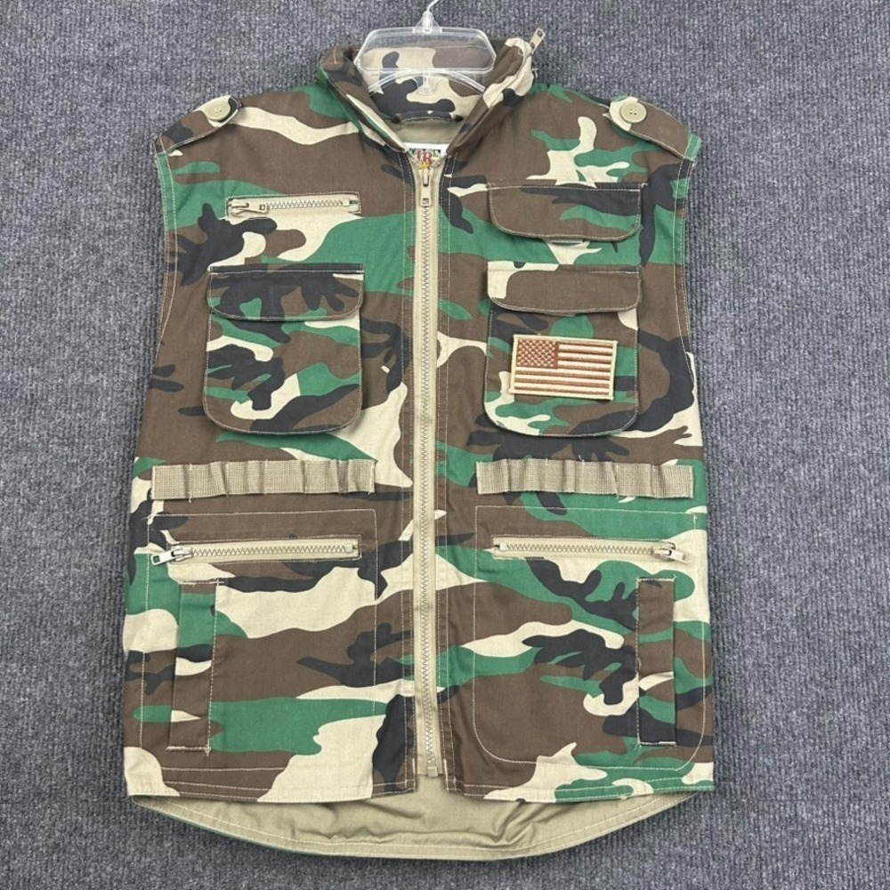 JR GI  Boy's Ranger Hooded Vest By Rothco Camo Large Hunting Outdoors